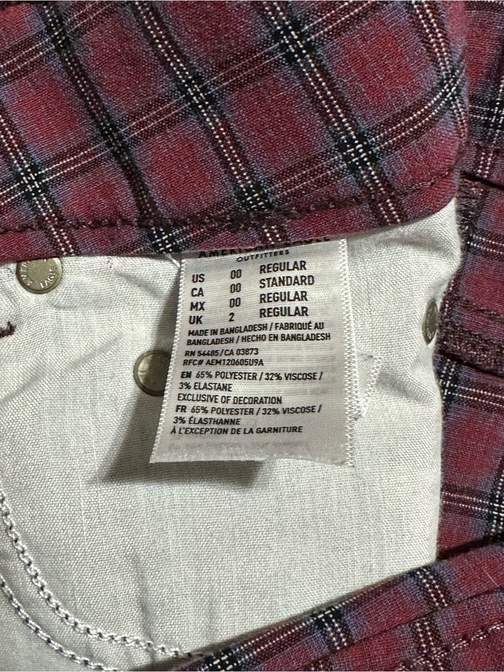 American Eagle Outfitters Maroon Plaid Mini Skirt - Picture 4 of 5